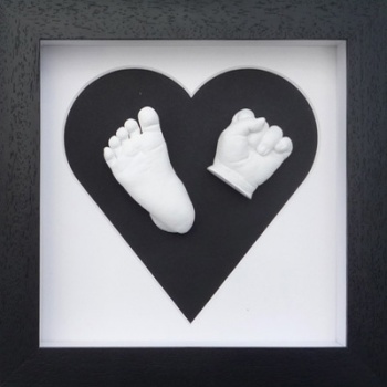 Contemporary 8x8'' Square Heart Frame Baby Casting Kit