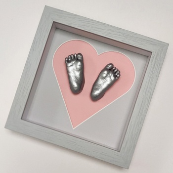 Contemporary 8x8'' Square Heart Frame Baby Casting Kit